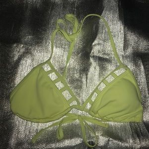 WORN ONCE! neon yellow PacSun triangle swim top